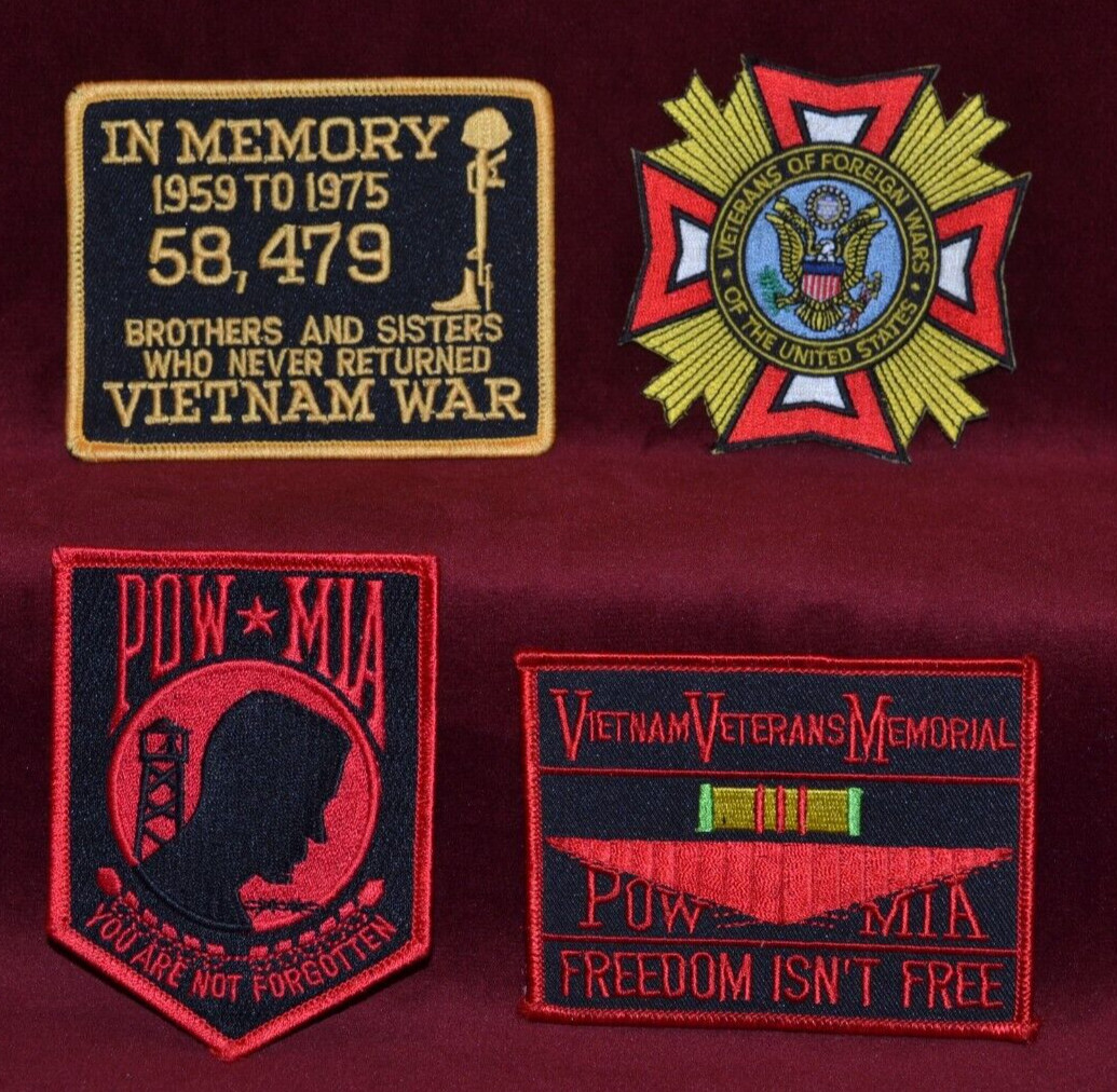 Vietnam Veterans Memorial Veterans of Foreign Wars Patches POW MIA Lot of 4