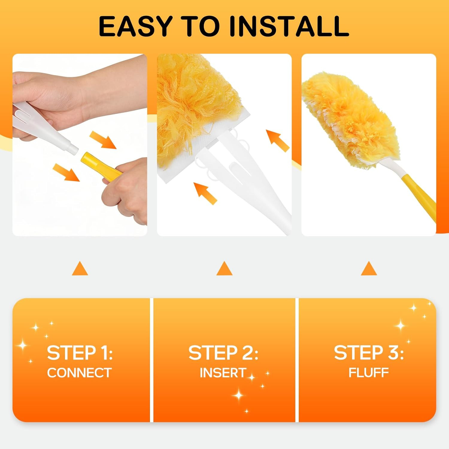 30 Count Duster Refills Compatible with Swiffer Dusters for Cleaning with 1 Hand