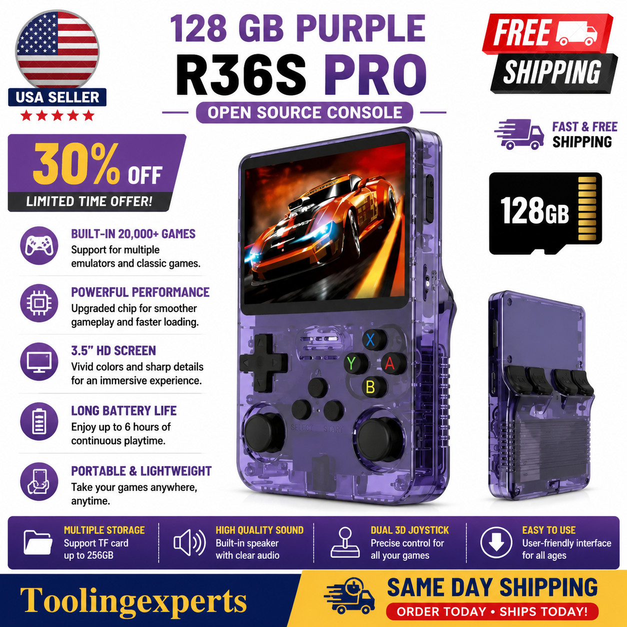 R36S Retro Handheld Game Console Video Games 128GB Consoles 20000+Games