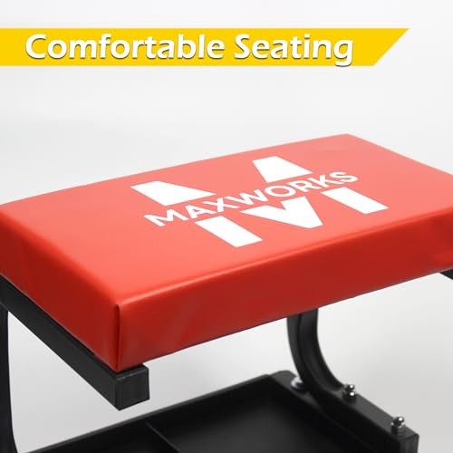 Mechanics Roller Seat, 250 LBS Capacity Padded Rolling Rolling Seat Creeper