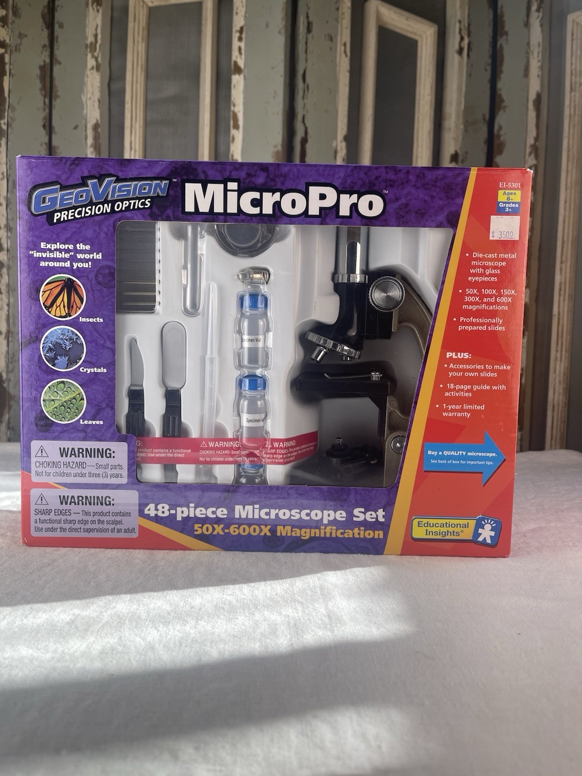 GEOVISION MICROPRO 48 PIECE MICROSCOPE LAB SET w/ Instruction Guide {NIP}