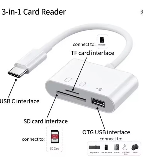 USB C SD Card Reader Micro SD to Type C OTG Adapter for iPhone Macbook Samsung