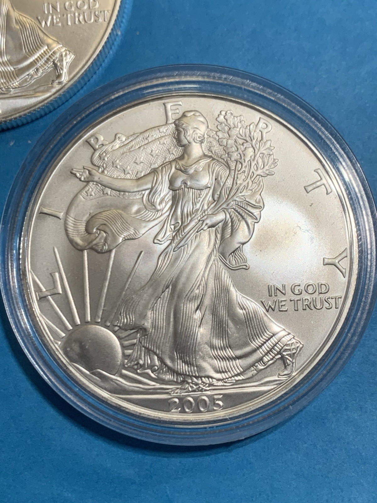 2005 American Silver Eagle 1Oz Gem Brilliant Uncirculated From US Mint Tube Pull