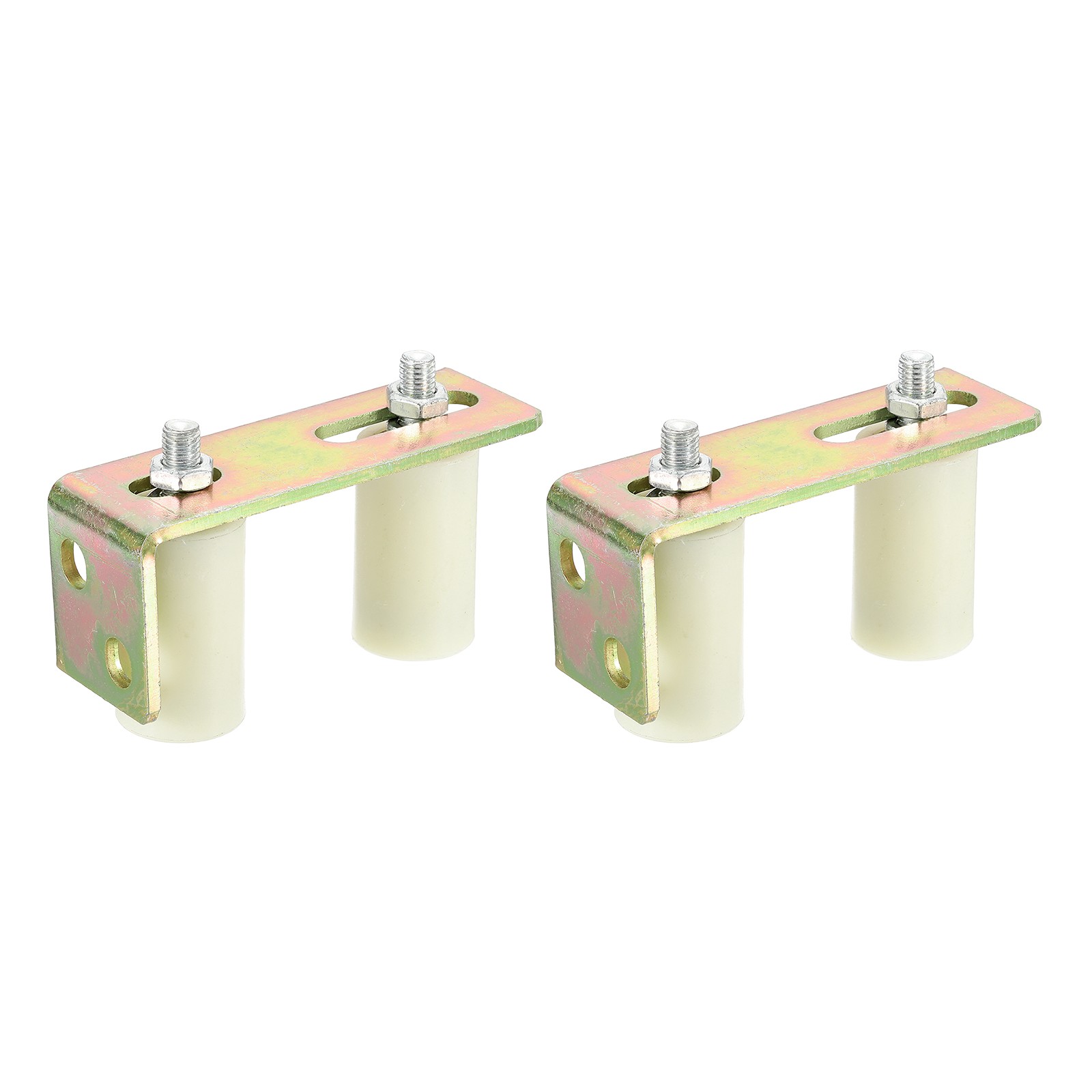 2Set Slide Gate Guide Roller 2.8" Adjustable Nylon Rollers with Bracket, White