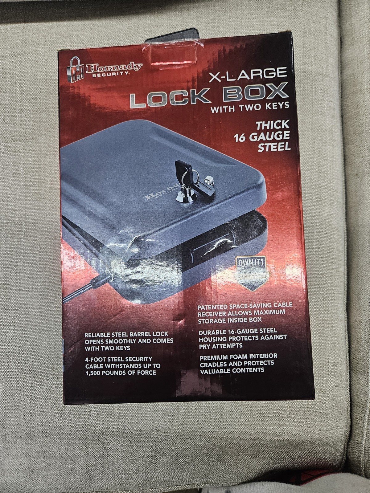Hornady XLarge Lock Box 16 Gauge Steel TSA Approved Portable 10x7x2