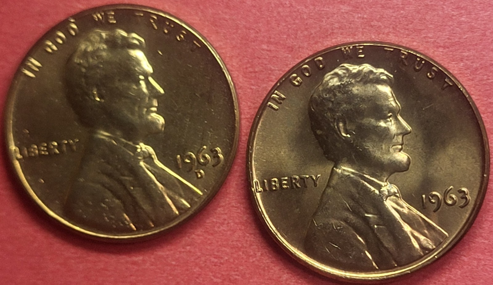 1963 & 1963 D Lincoln Memorial Cents Nice Pair Free Shipping