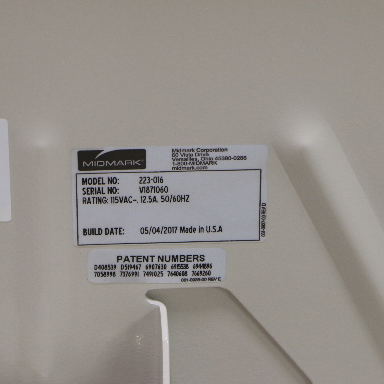 Midmark Ritter 223 Power Examination Table