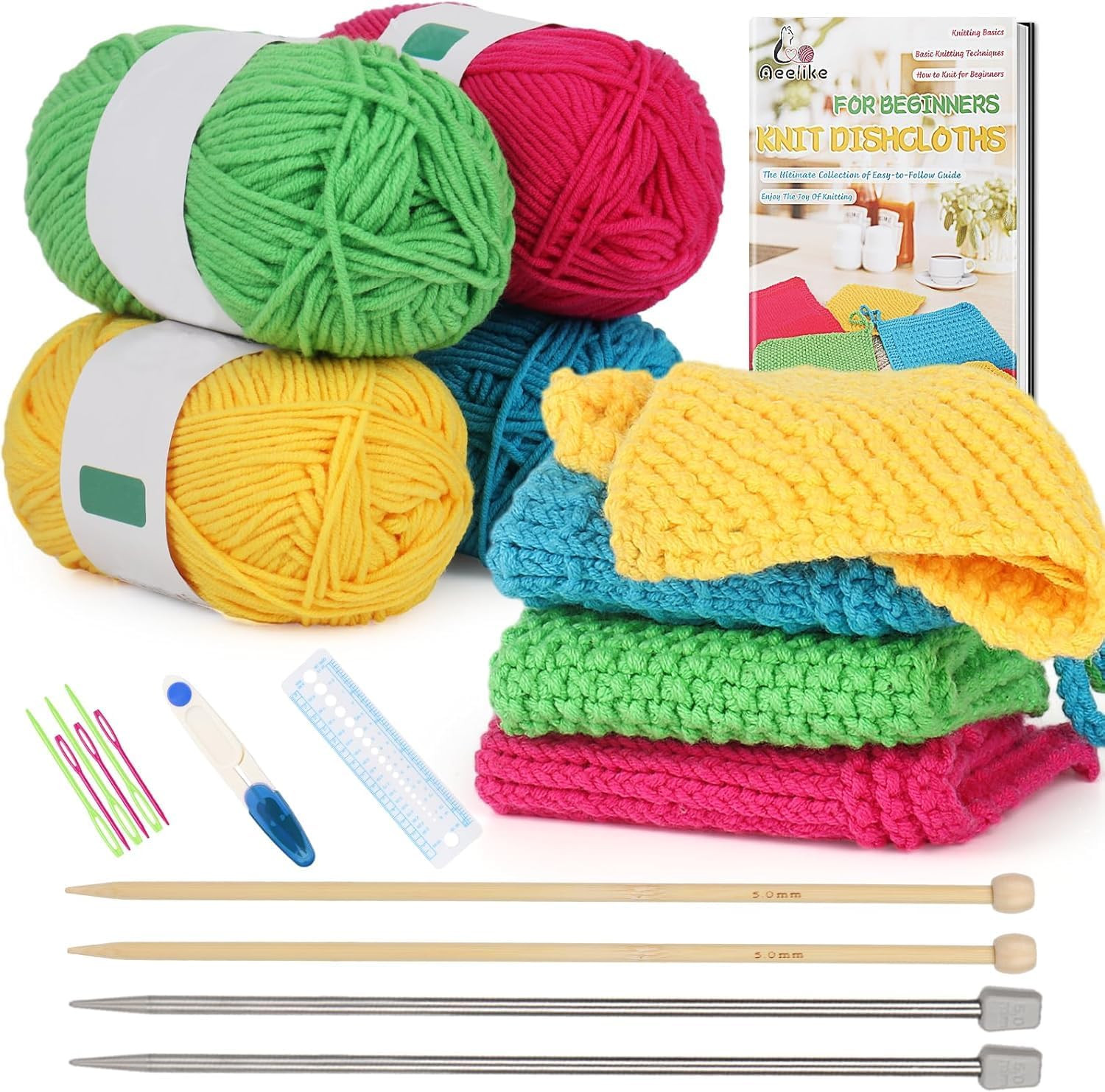 Knitting Kit for Beginners, Complete Beginner Knitting Kit Easy Knitting Set Inc