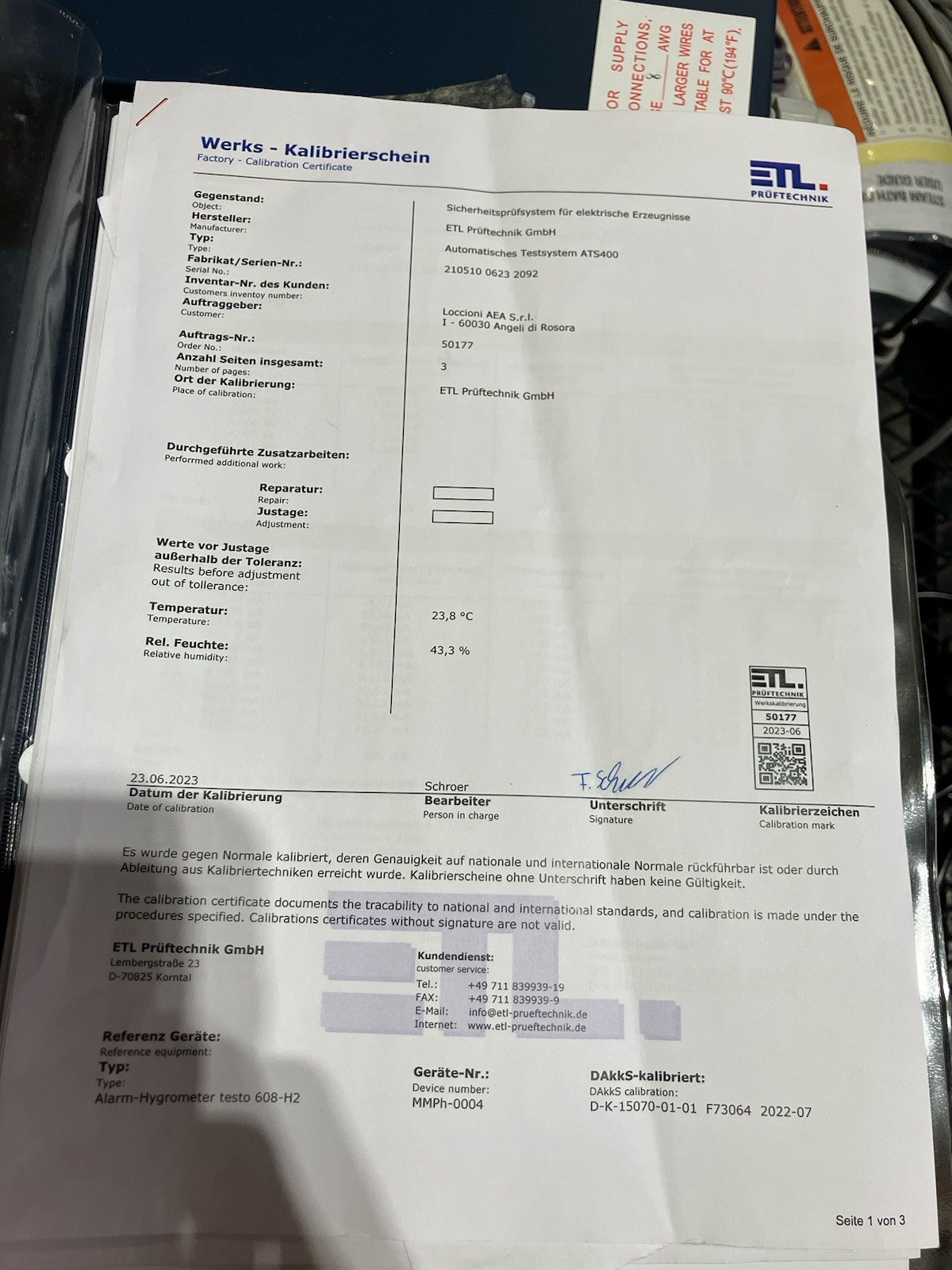 ATS 400 X4 Pruftechnik 50177 ETL Data View 3