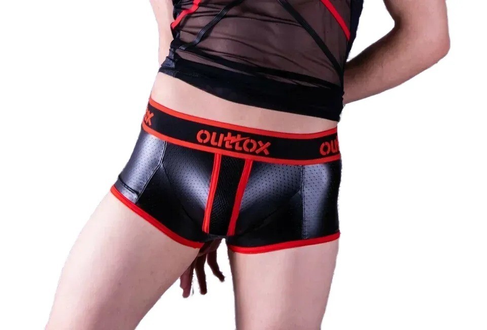 Outtox By Maskulo Open Back-Rear Boxer Trunks Red TR140-10 7