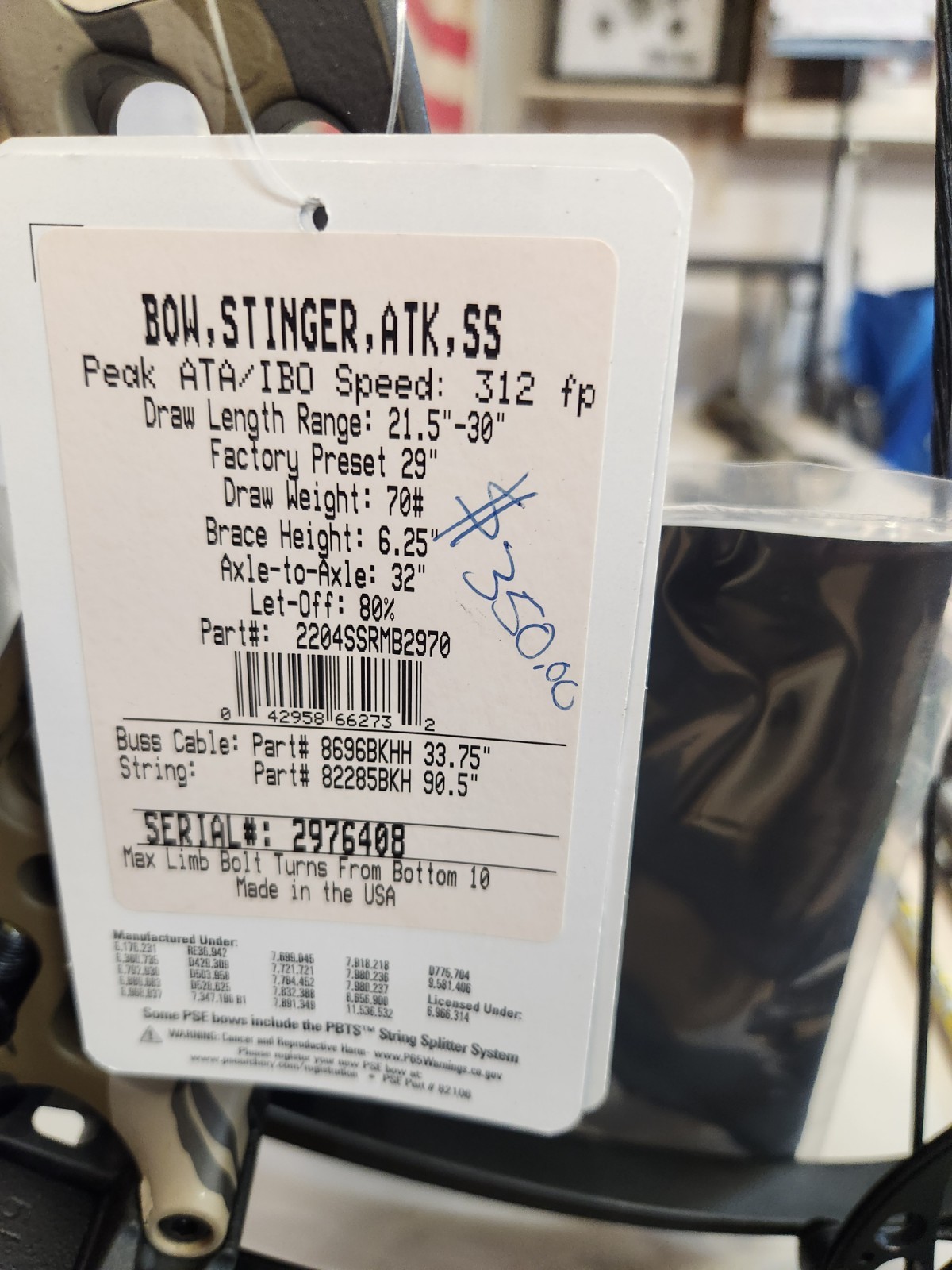 PSE STINGER ATK MAX RH.