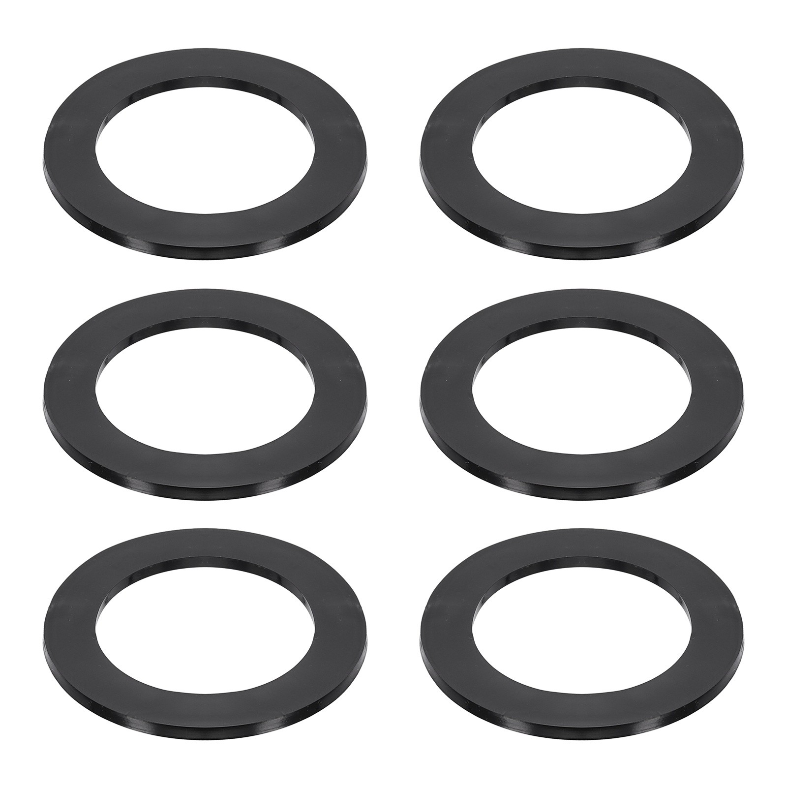 6 Pcs Flat Rubber Washers, 45mm/1.77" Seals Gasket 1 3/4 Inch, Black