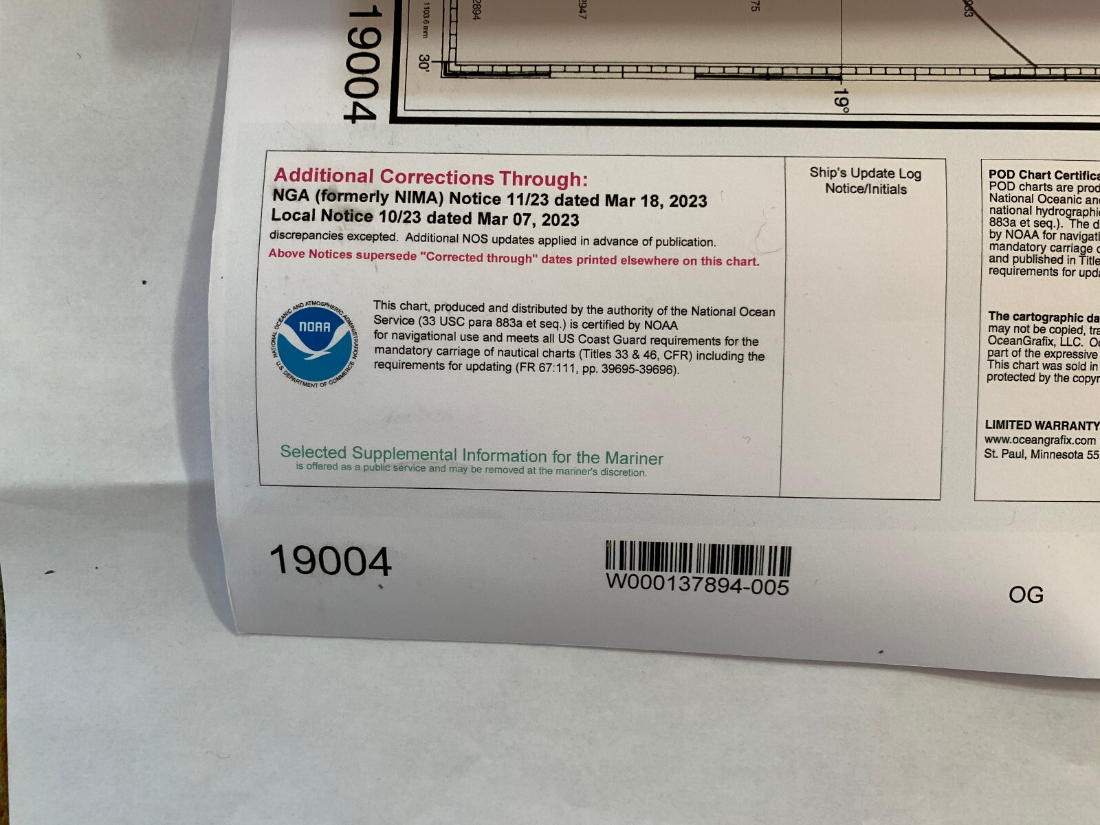 NOAA Nautical Chart 19004 Hawaiian Islands