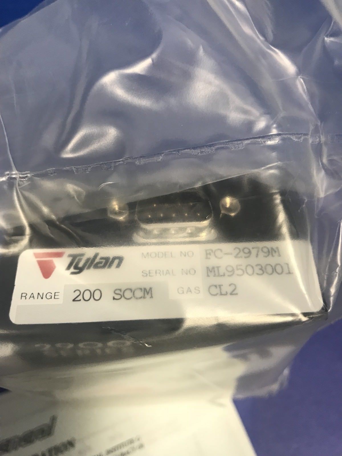 Tylan 2900 MFC Mass Flow Controller CL2, 200 SCCM, Block Mount, Rfrb