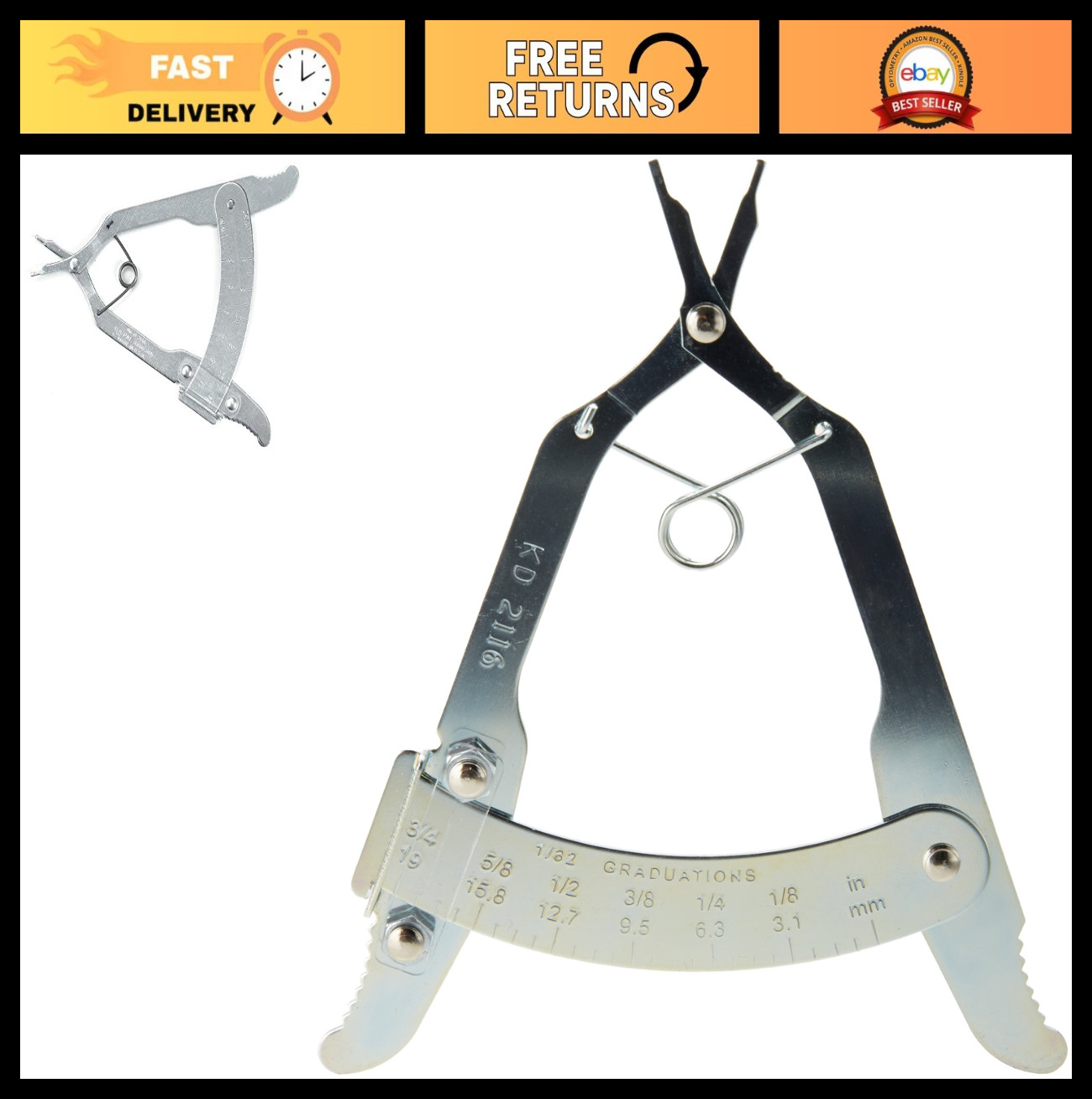 Disc Brake Lining Wear Gauge Tool - Precision Measurement for Brake Maintenance