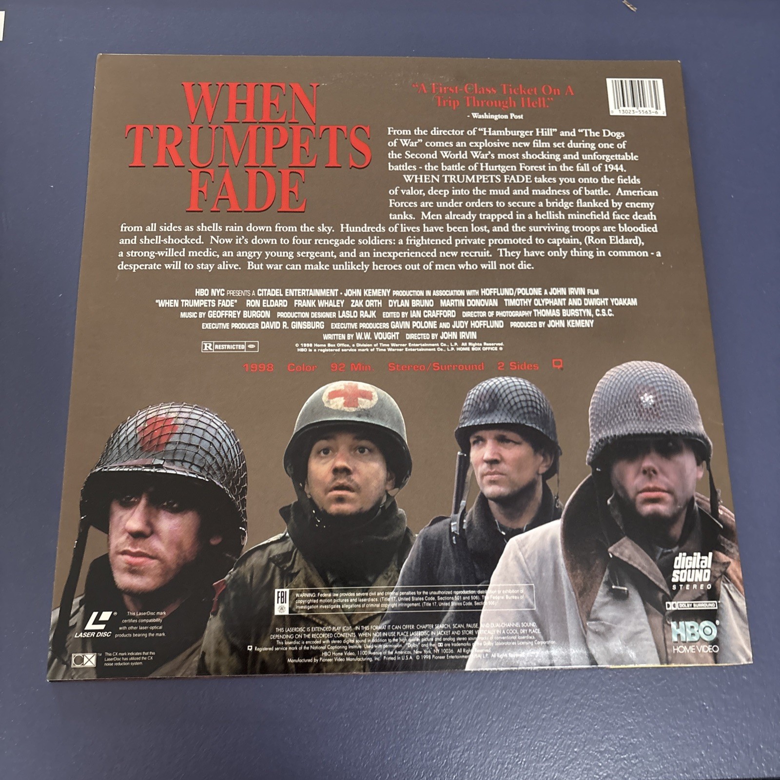 When Trumpets Fade Laserdisc LD Open Shrink HBO Ron Eldard