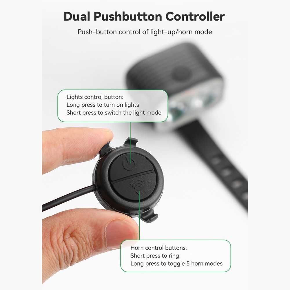 Dual LED Bike Light with 120dB Alarm System Waterproof Easy to Operate