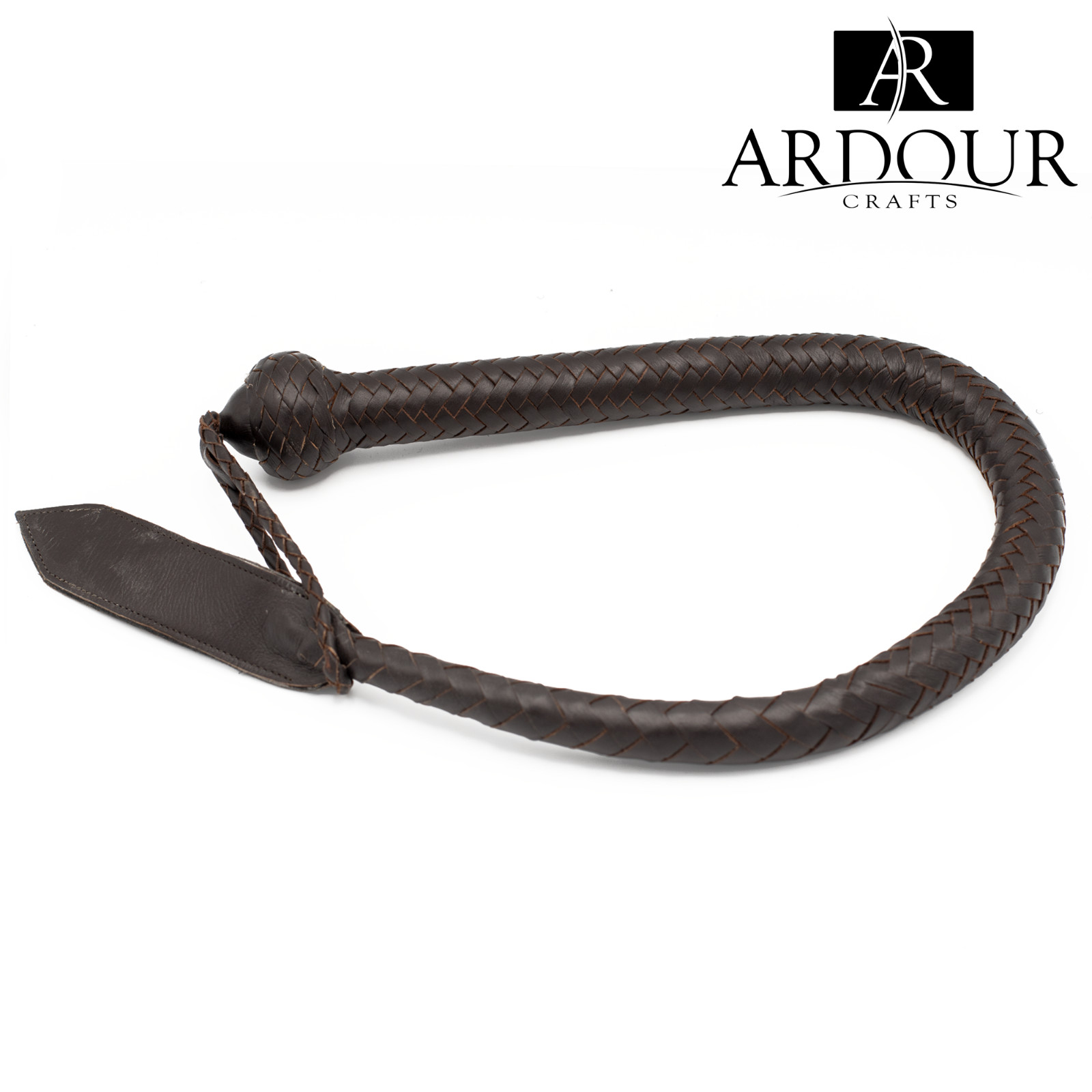 3FT Real Leather Single Tail Snake Bullwhip 16 Plait Handmade Braided Costume