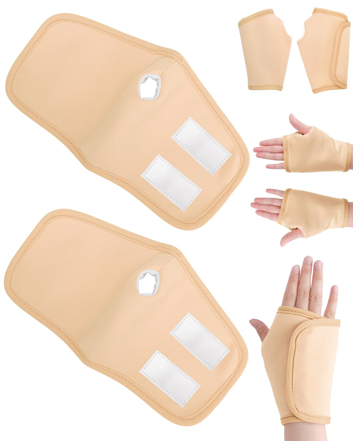 2 Pcs Castor Oil Pack Wrap for Hands, Reusable Organic Cotton Hand Castor Oil...