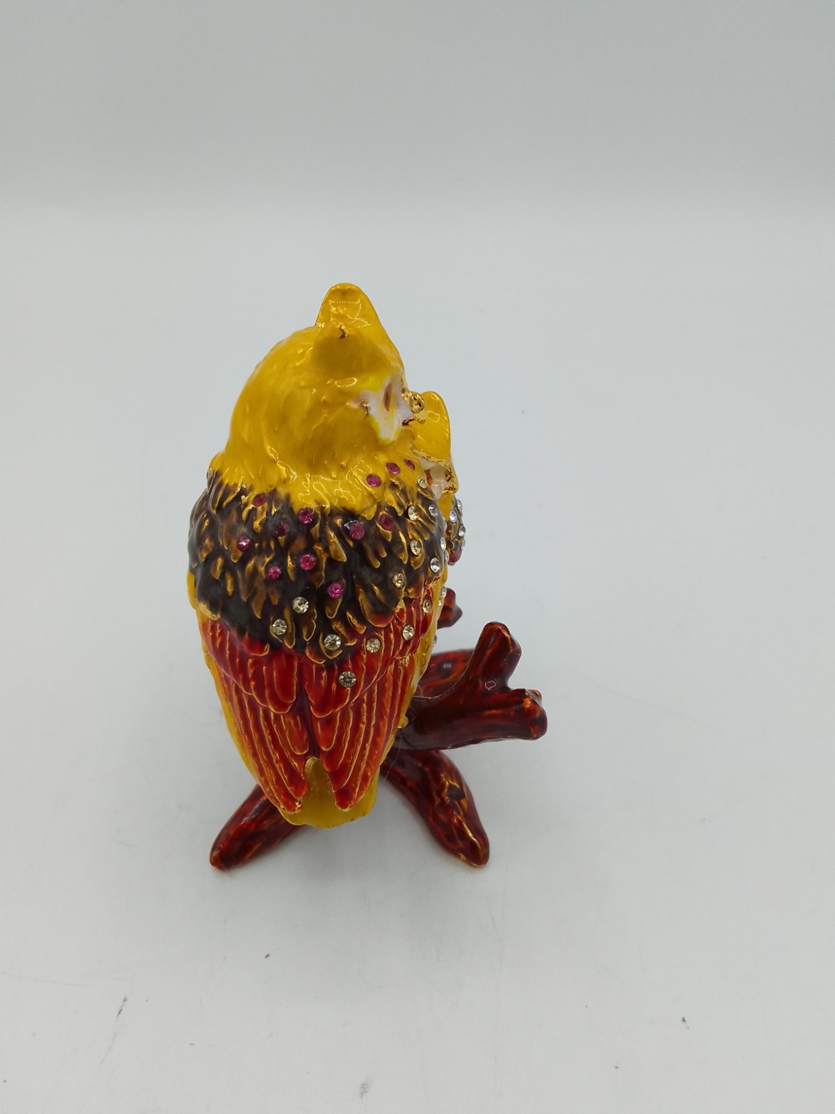 Bejeweled Owls Hinged Trinket Box