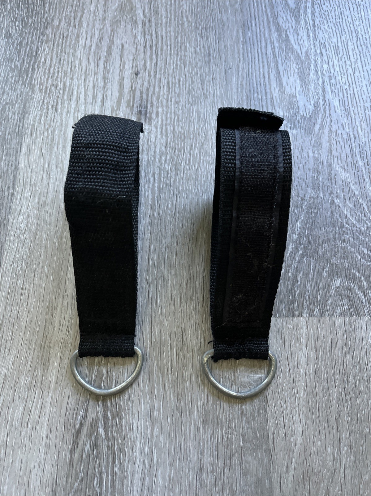 2 Adjustable Hook & Loop D-Ring Cable Crossover Machine Ankle Straps Set Pair