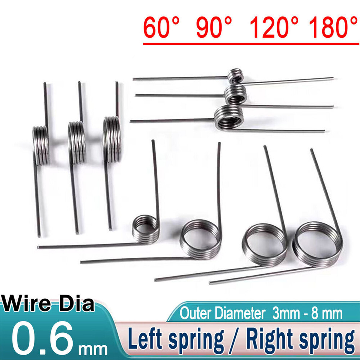 10 Pack Torsion spring Various Size Length Diameter Assortment Spring Steel