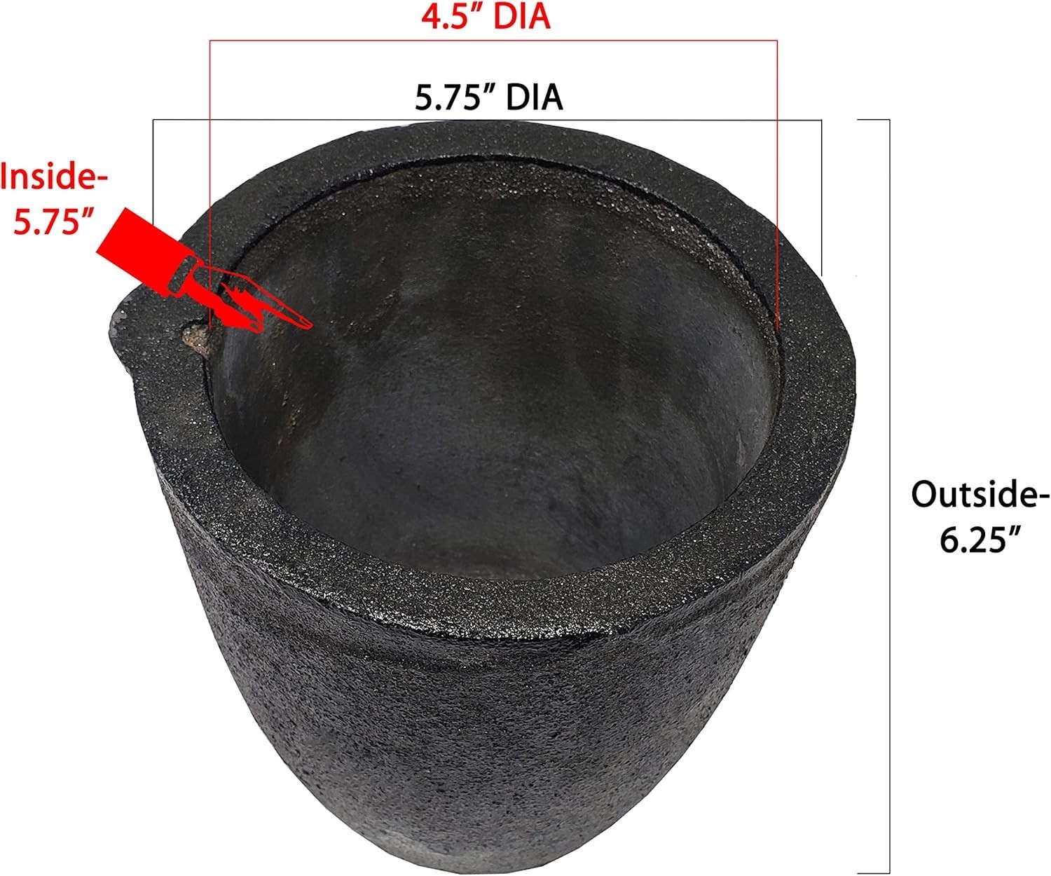 Compact Clay Graphite Foundry Cup for Jewelry Casting - Size 4, Black Finish