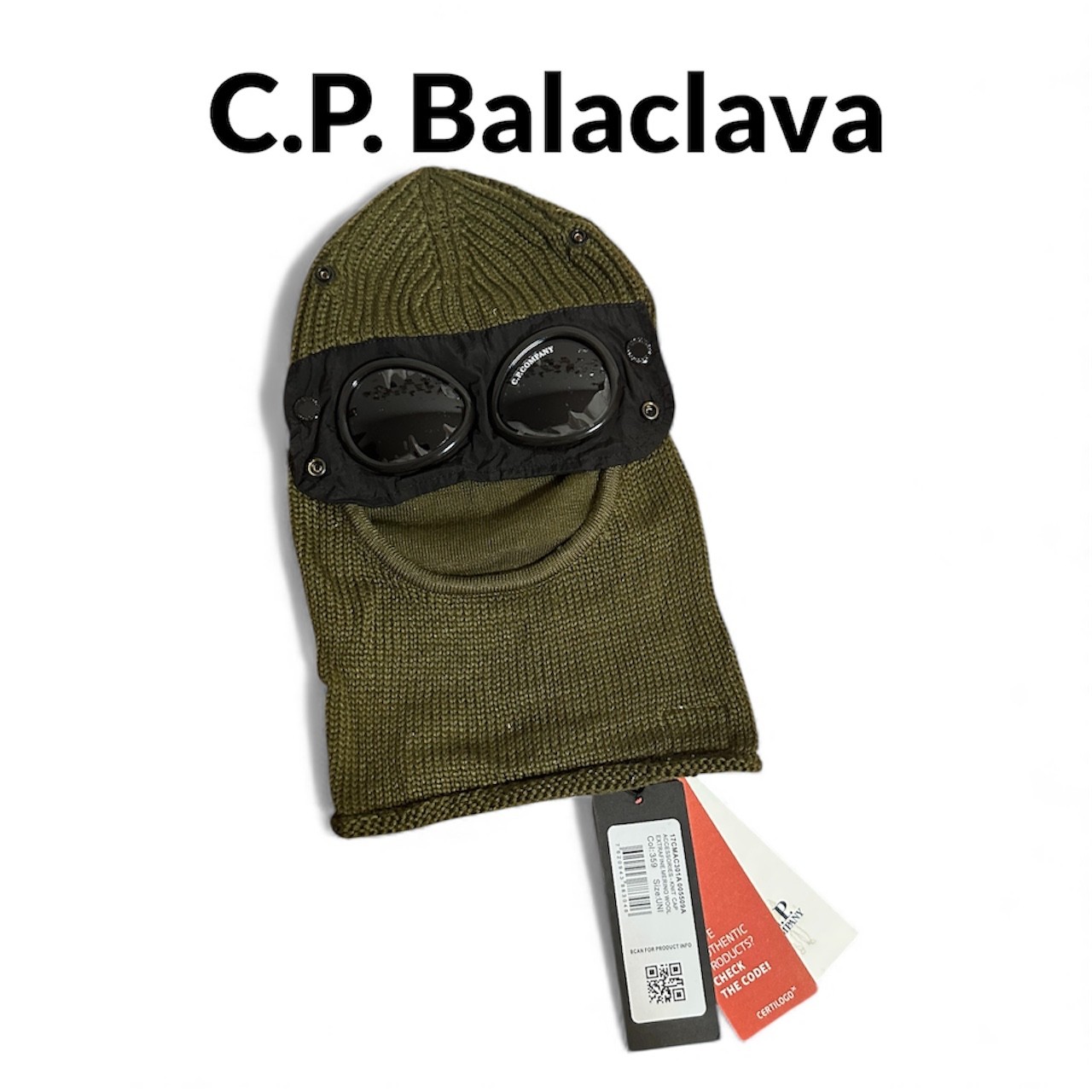 C.P. Company Balaclava Olive/Navy Green