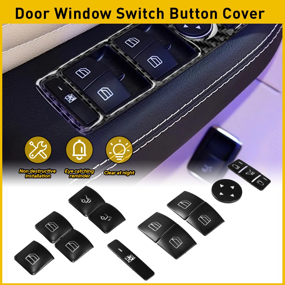 For 2013-2017 Mercedes-Benz CLA/A/B-Class 14Pc Window Switch Button Cover
