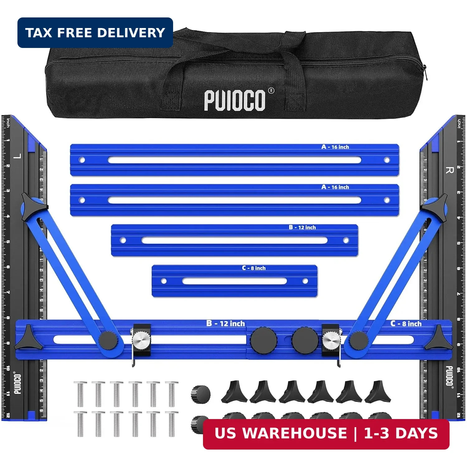 Stair Tread Template Tool, Stair Measuring Tool with Triangular Structure Brace