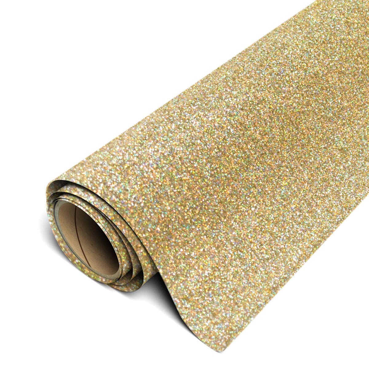 Glitter HTV 11.8"x10ft Roll - Iron on Heat Transfer Vinyl Gold Confetti