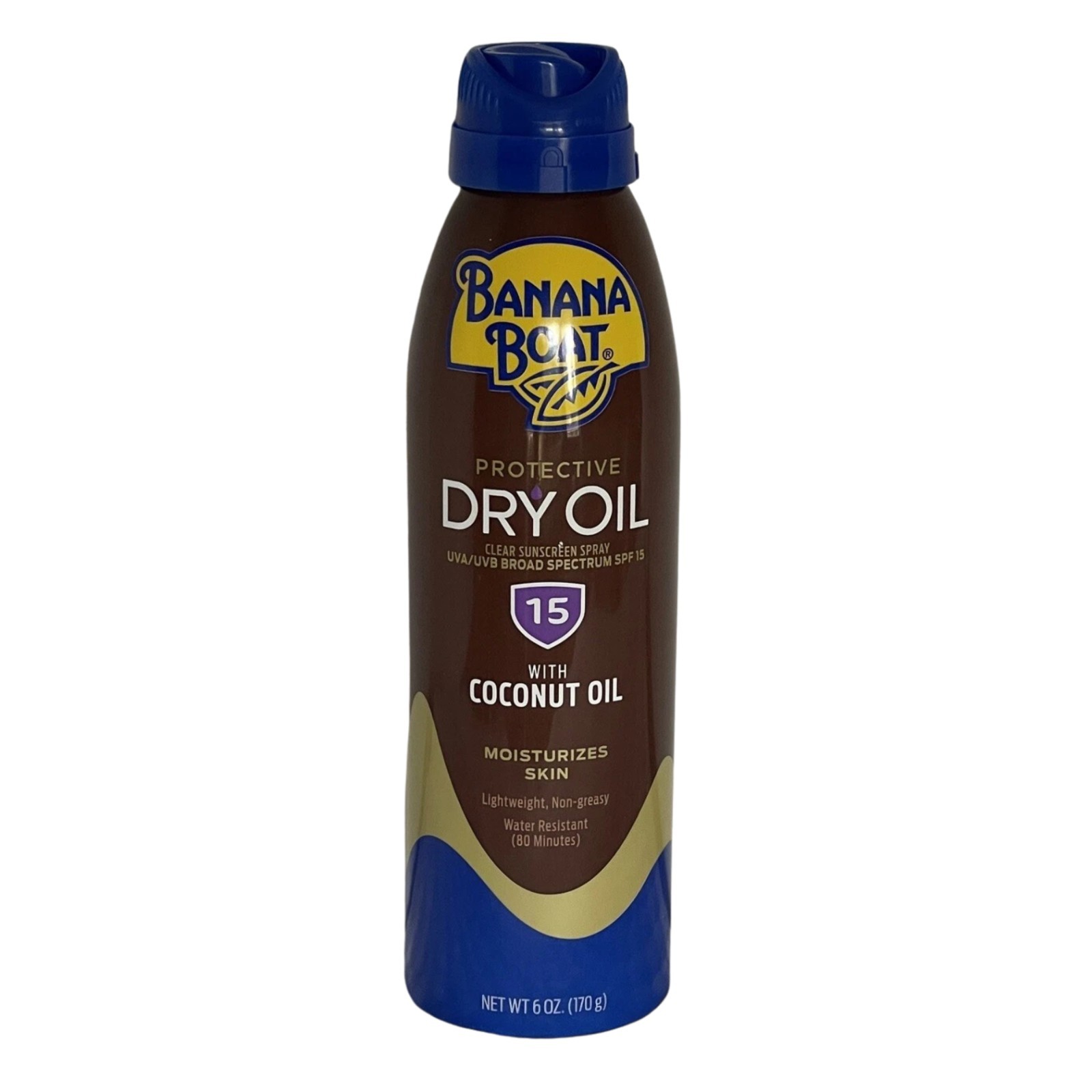 Banana Boat Dry Oil Sunscreen Spray SPF 15 with Coconut Oil 6 oz Exp 08/27