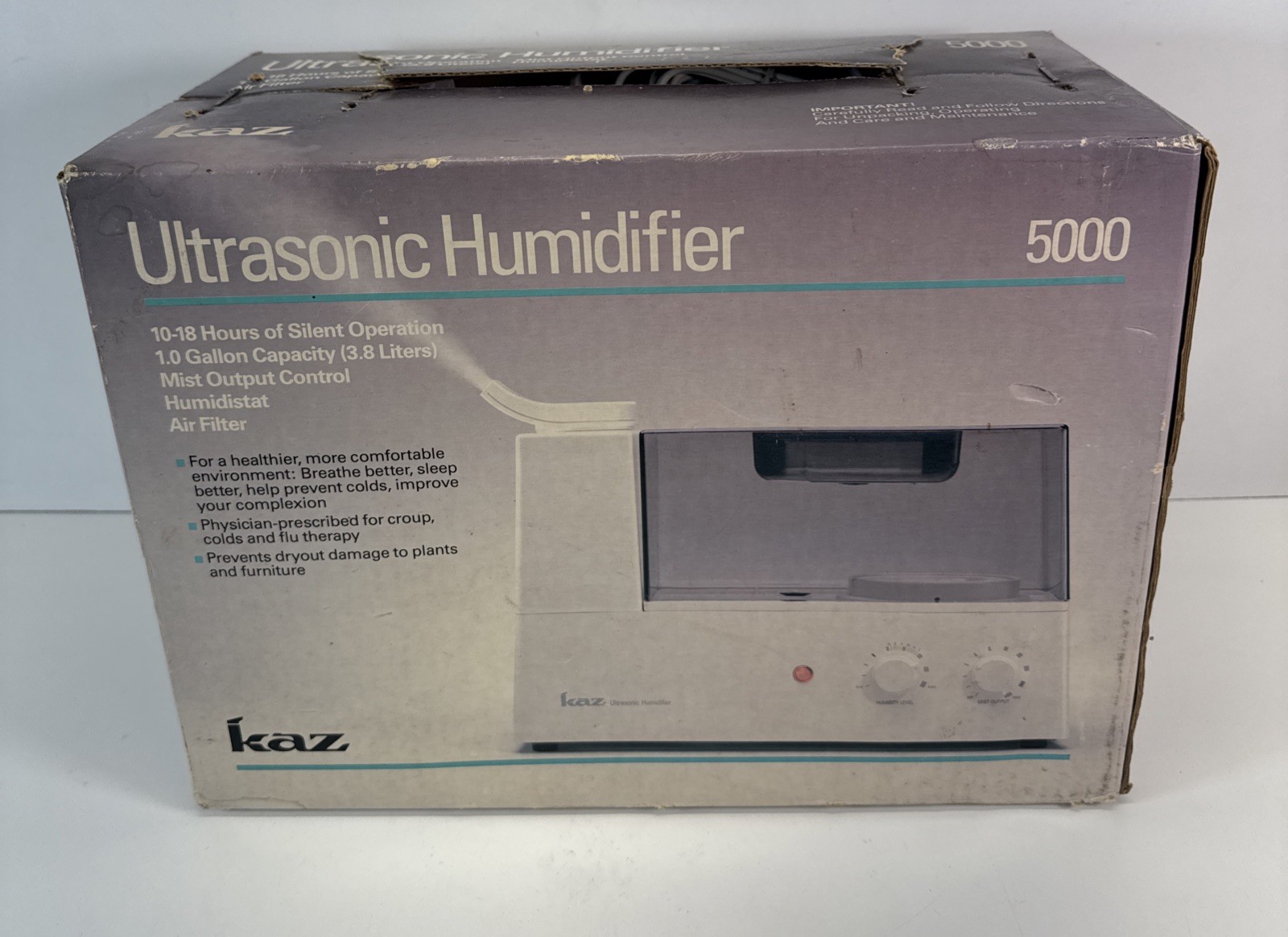 Brand New NOS Kaz Ultrasonic Humidifier 6000 - 1.0 Gallon Capacity