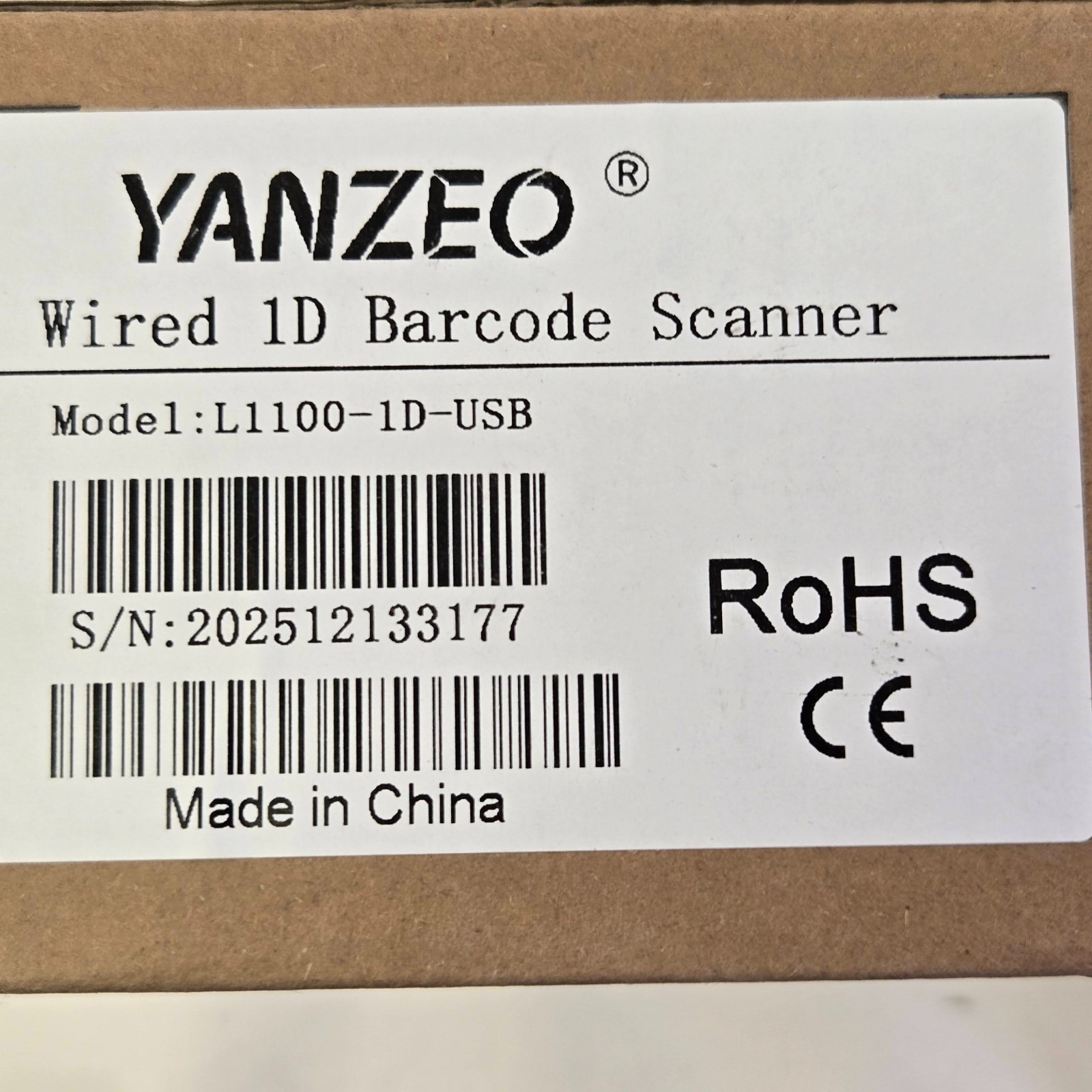Barcode Scanner Plug Play Fast Reader Tool - YANZEO L1100-1D-USB