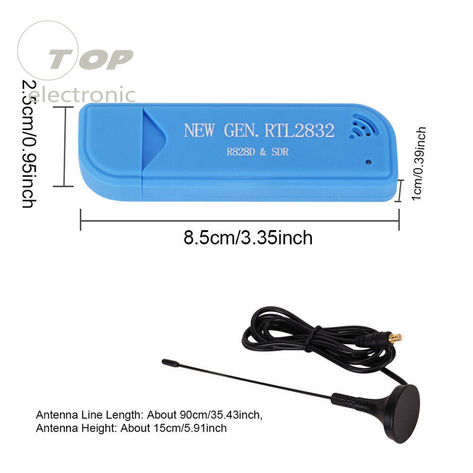SDR Receiver With Antenna RTL2832U R828D A300U DAB 25MHz To 1760MHz Mini USB2.0