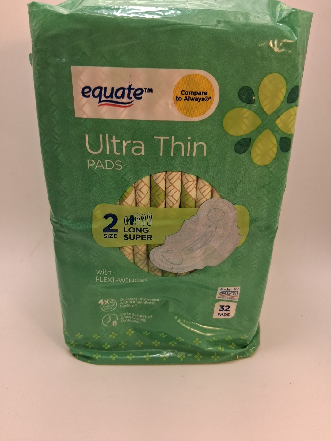 Equate Long Super Ultra Thin Pads with Flexi-Wings Size 2 (32 Count)