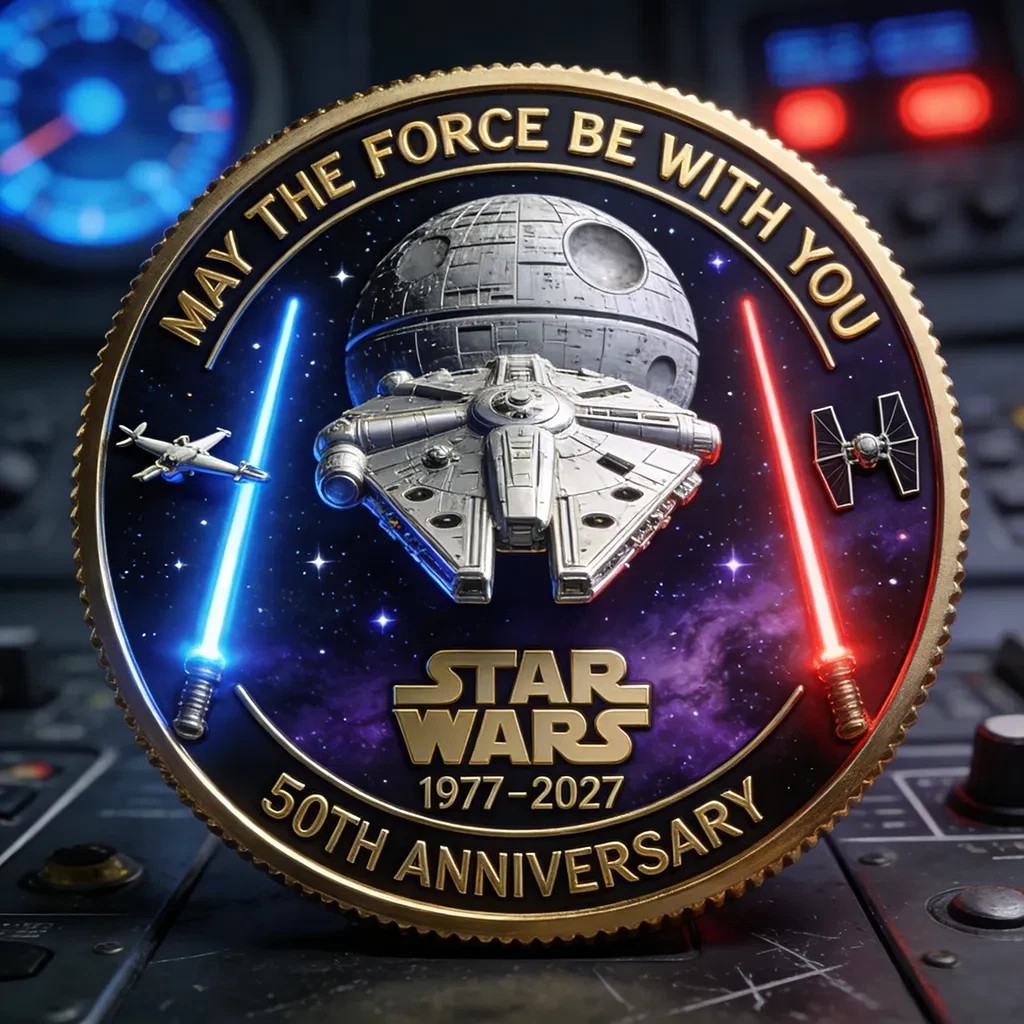 New Star Wars 50th Anniversary 1977-2027 Commemorative Coin TB435