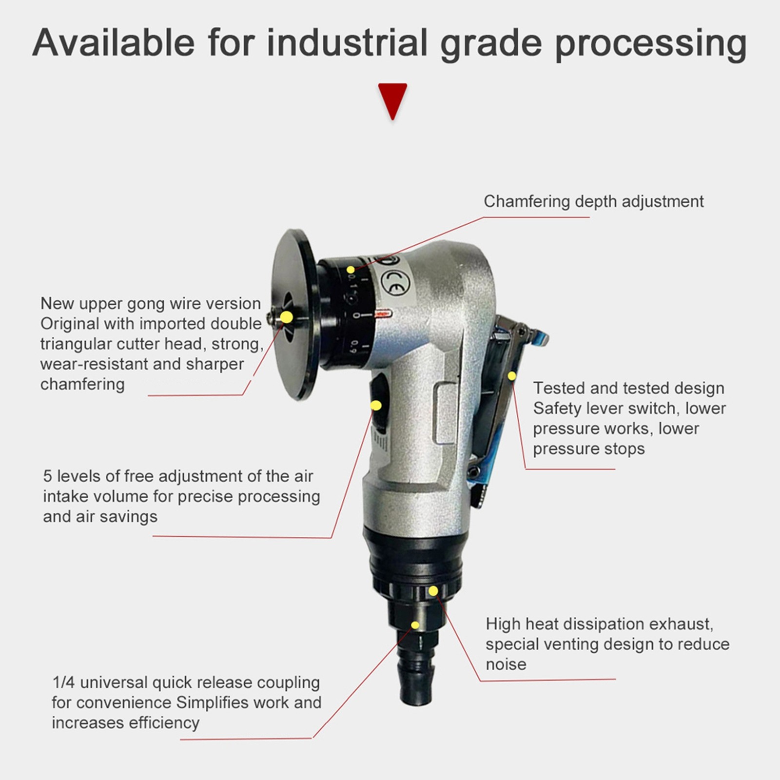 Pneumatic Chamfering Machine Carpenter Chamfering Tool Portable Handheld Gr ATMY