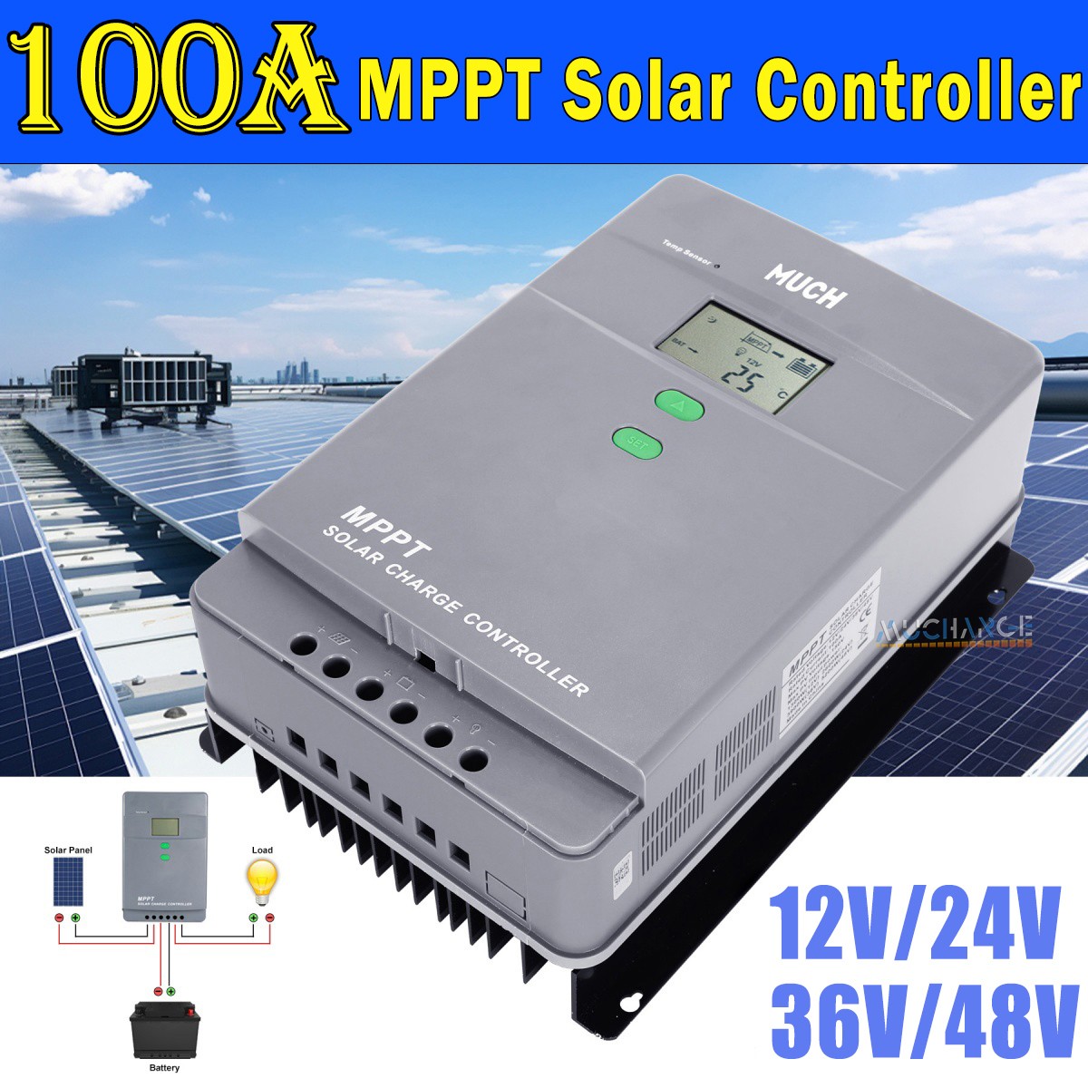 Solar Charger Controller 100Amp MPPT 12V/24V/36V/48V Battery GEL SLD Regulator