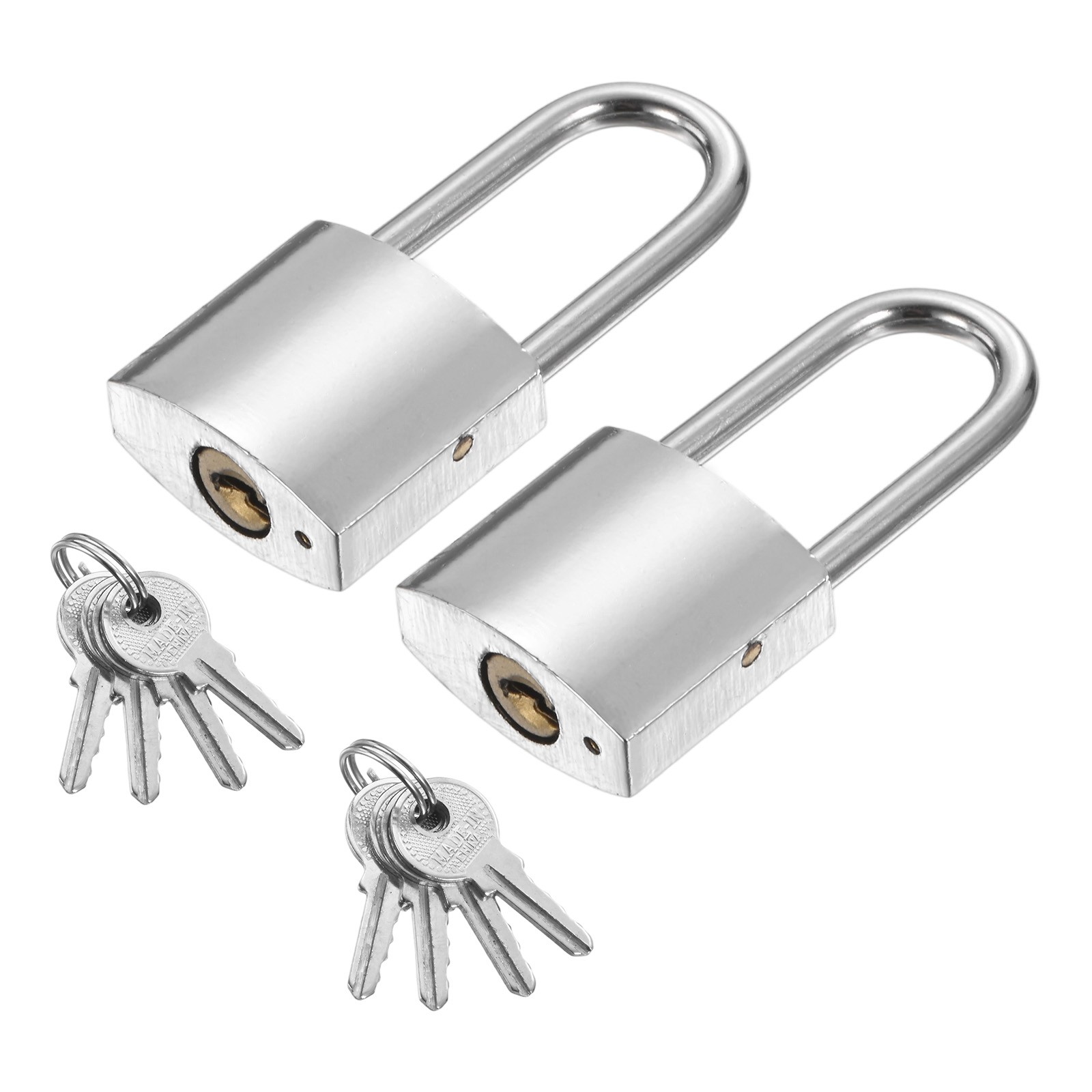 2Pcs 20 x 47mm Heavy Duty Lock Alloy Steel High Security Padlock with 8 Keys
