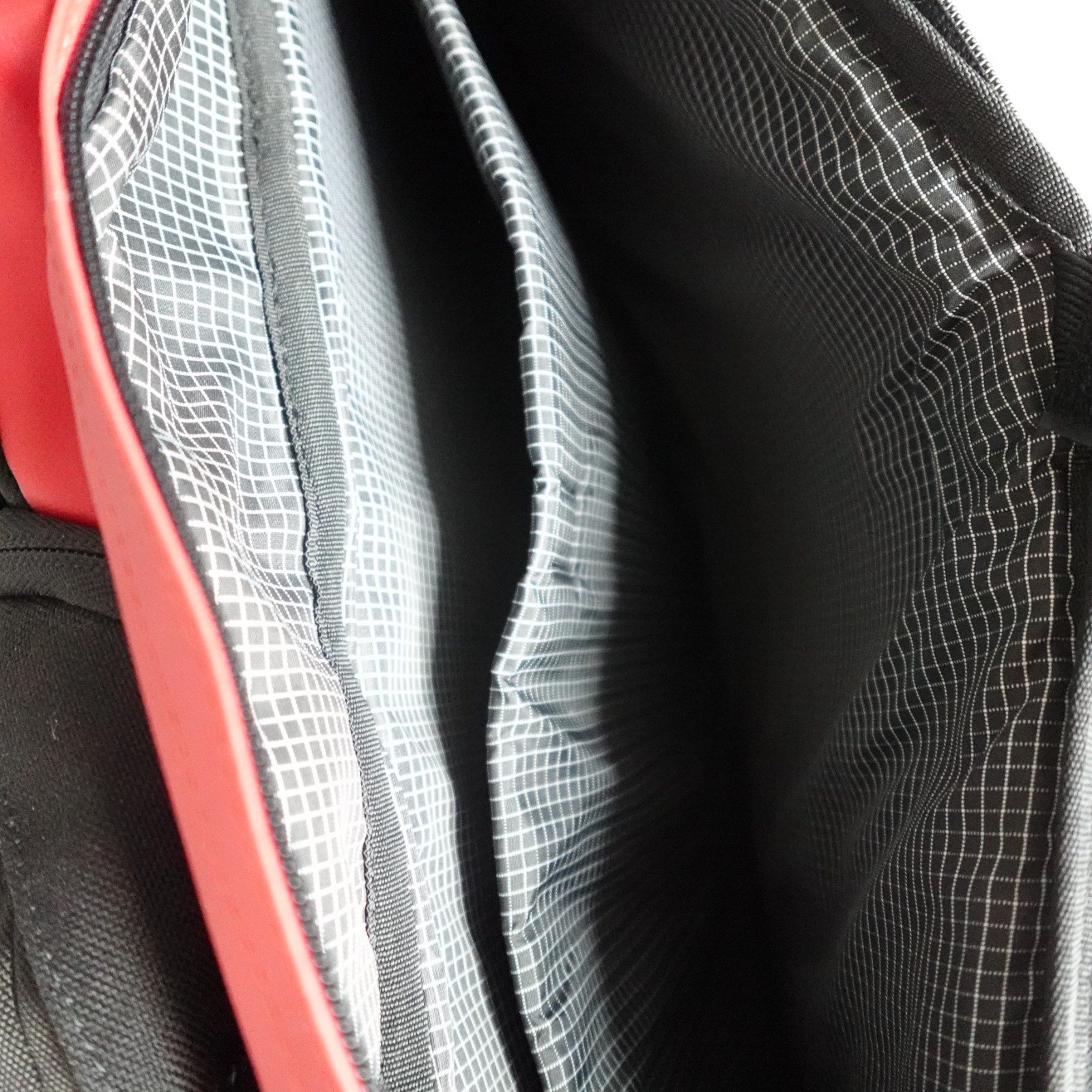 Shrine Backpack Black Red Solid Sneaker Compartment Travel