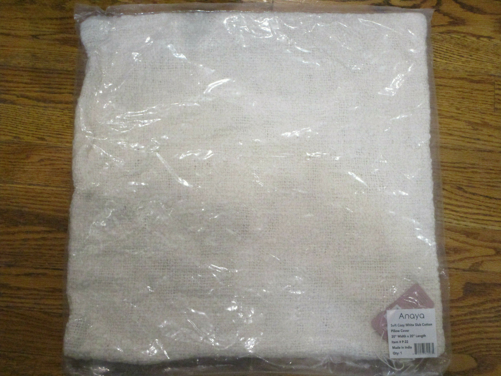 ANAYA SOFT COZY WHITE SLUB COTTON 20"  PILLOW COVER   NEW