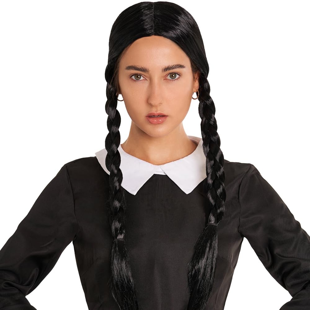 Happy Hippo Scary Girl or Indian Wig, Wednesday, Pocahontas, Black