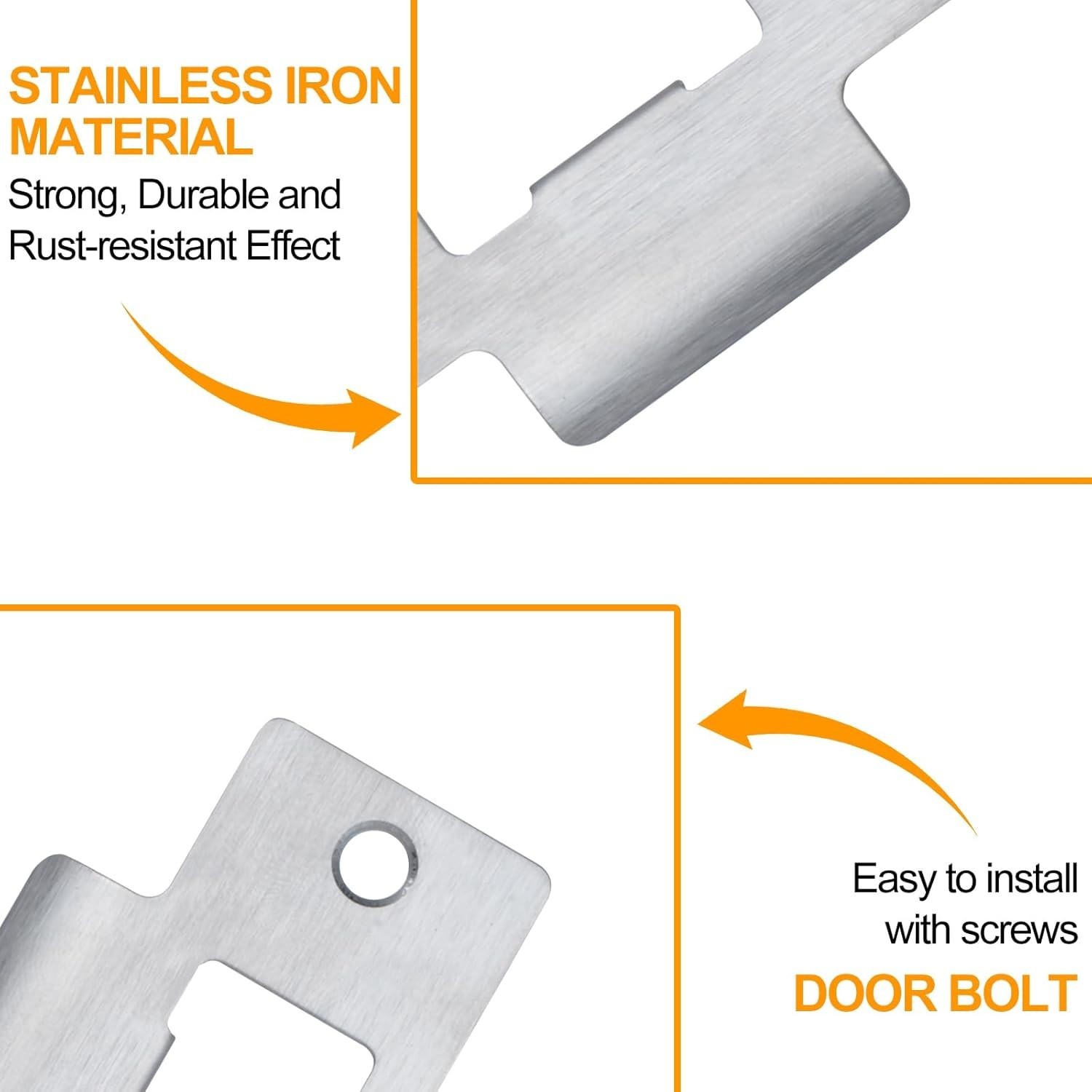 6PCS Universal Door Strike Plate，Replacement Lock Strike Plate T Strike Deadb...