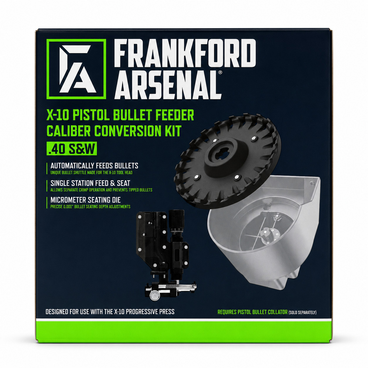 Frankford Arsenal X-10 Pistol Bullet Feeder Caliber Conversion Kit – .40 S&W