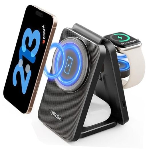 2025 Traveling Portable Wireless Mag-Safe Fast Charging Station,Magnetic 3 in