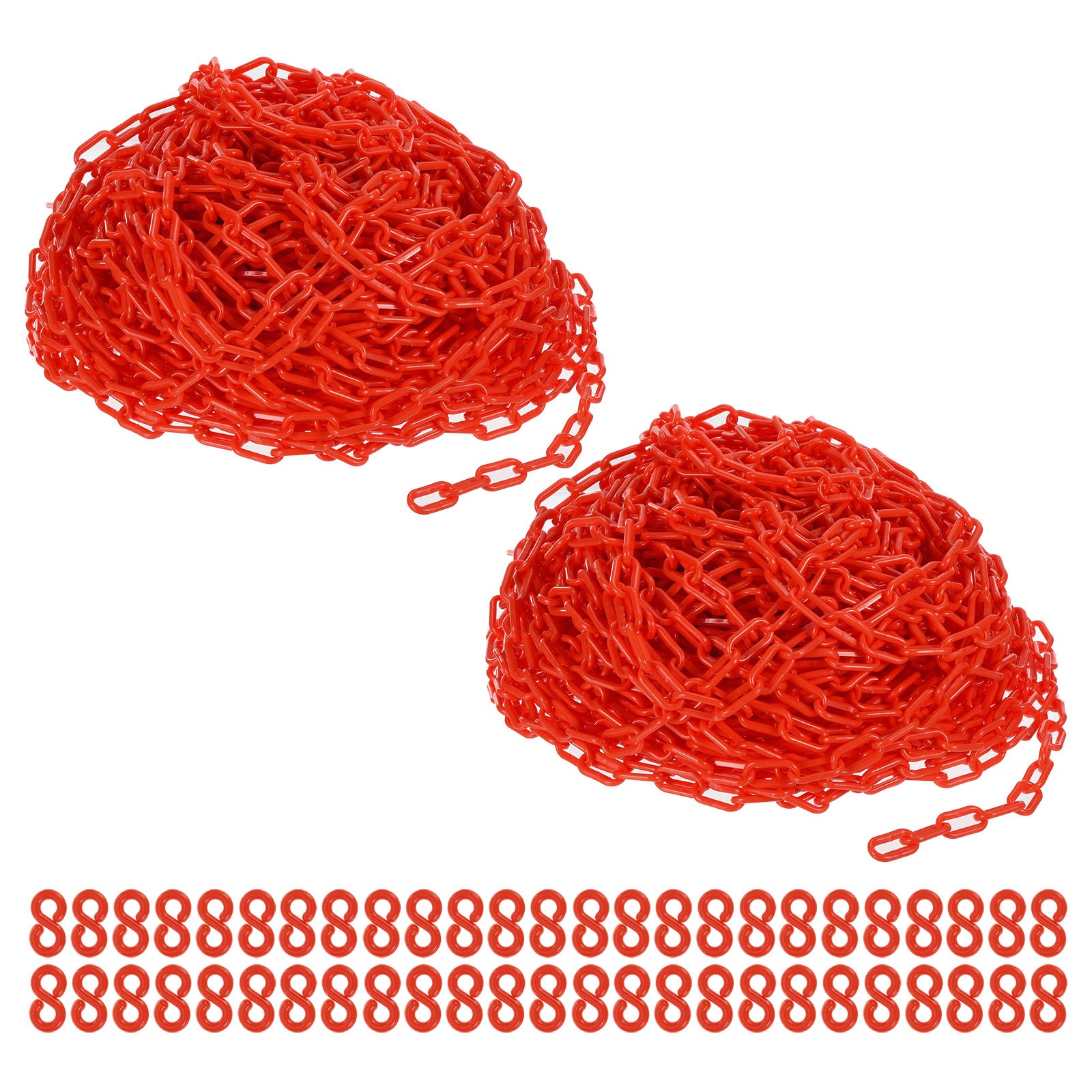 Plastic Chain Links 400 Foot Safety Barrier Chain Red