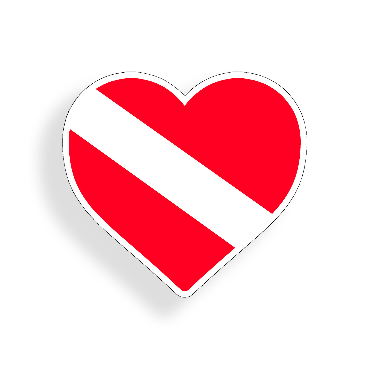 Heart Scuba Dive Sticker Diver Down Love Laptop Car Vehicle Window Bumper Decal