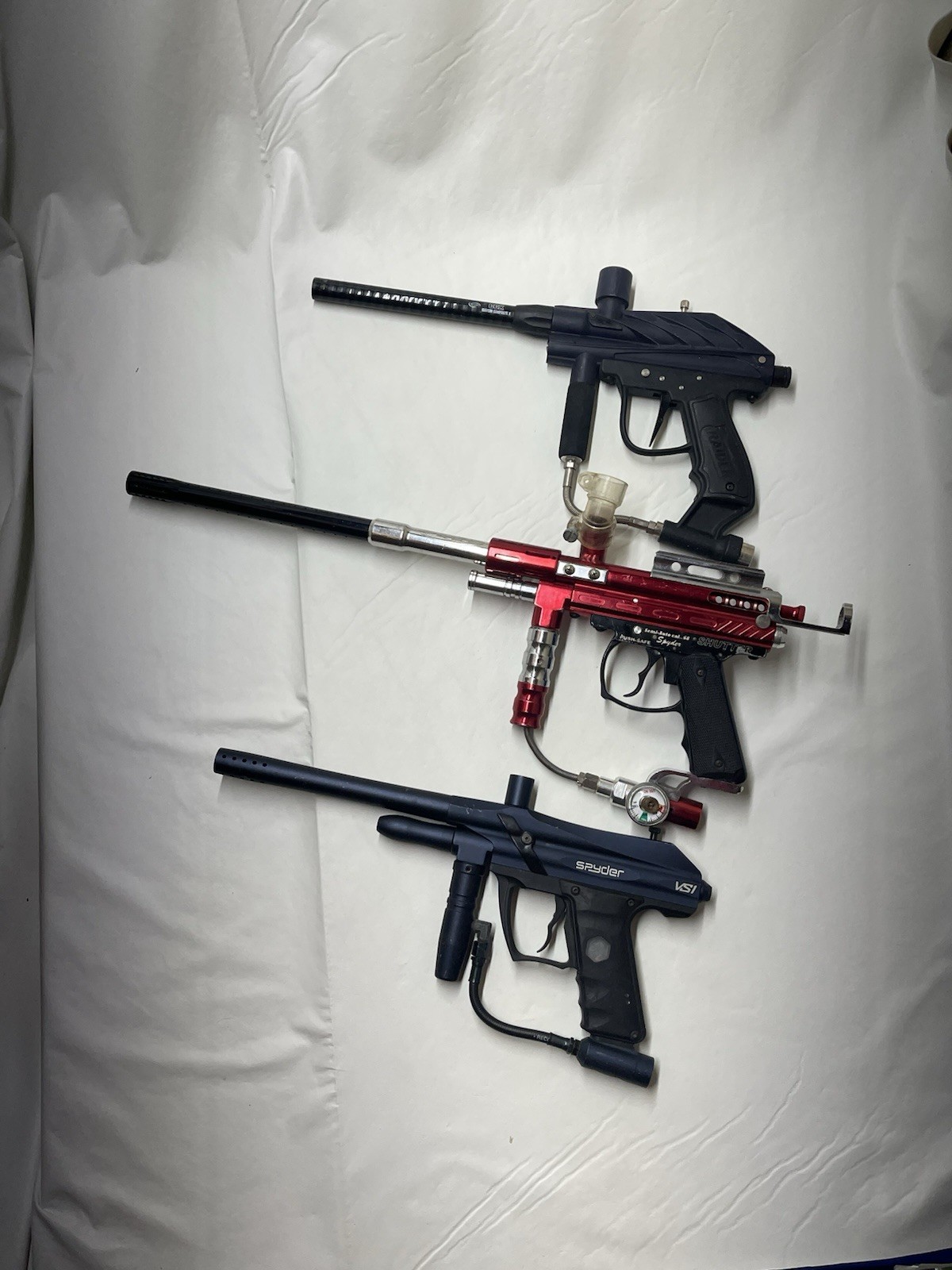 3 Spyder Paintball Markers Kingman Shutter VS1 Raider Untested Parts Repair