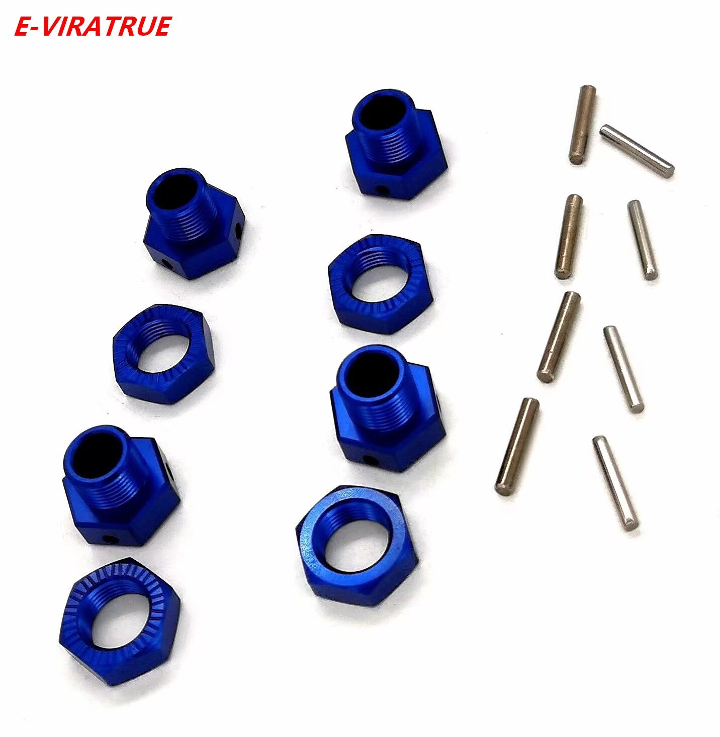 E-VIRATRUE 7075Alu 17mm Hex Adaptor For Losi Super Baja Rey 1/6&MOJAVE 1/7 4pcs